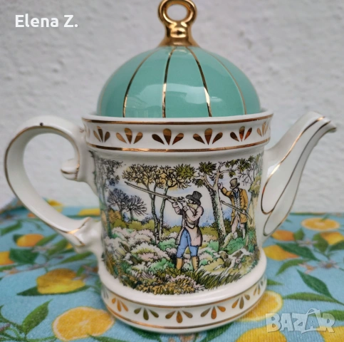 Sadler винтидж чайник с ловни сцени, снимка 6 - Декорация за дома - 53999818