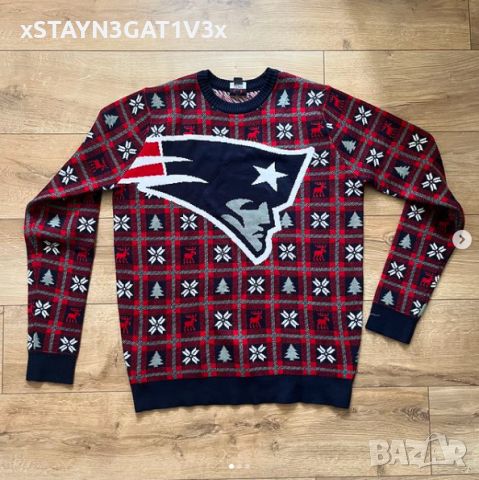 Оригинален коледен пуловер - NFL team apparel, Seattle Seahawks § New England Patriots 🔥, снимка 1 - Пуловери - 46294116