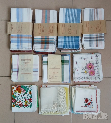 Дамски, мъжки и детски носни кърпи от времето на Соца.