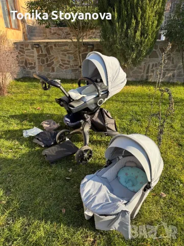 Бебешка количка STOKKE Xplory v6 limited edition - baby blue, снимка 3 - Детски колички - 48512818