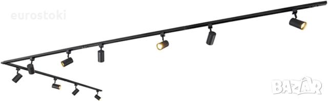 Qazqa  Jeana - Модерна алуминиева 1-фазна шинна осветителна система с 10 лампови точки, дължина 476 