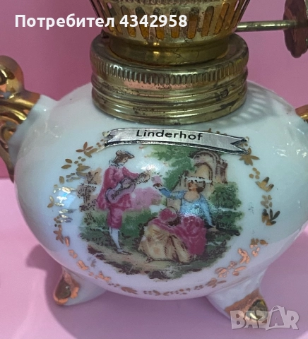 Миниатюрна маслена лампа.1960 те. Германия , снимка 3 - Антикварни и старинни предмети - 52429044