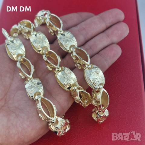 Мъжки Ланец „Versace Oval Gold“ – 14К златно покритие 
