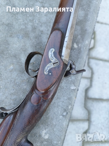 Автентична капсулна пушка с микелет и дамаскова цев, снимка 10 - Антикварни и старинни предмети - 52788304