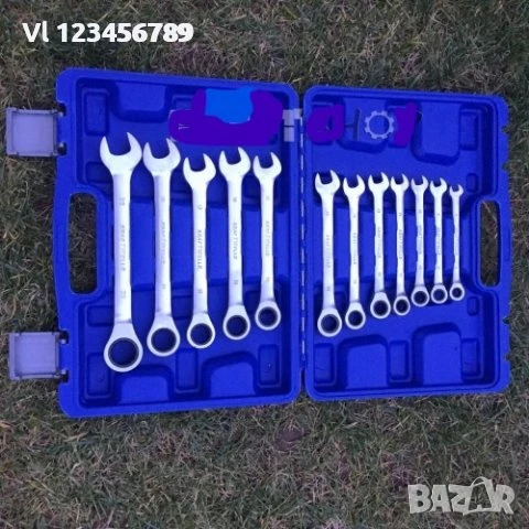 звездогаечни тресчотни ключове 8-22мм 12 части KRAFTWELLE, снимка 2 - Ключове - 50762041