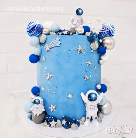 25 броя астронавт планета топчета за декорация на торта 