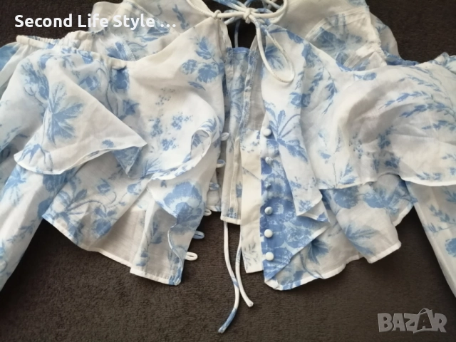 ASOS дамска риза/блуза с волани р-р L, снимка 9 - Корсети, бюстиета, топове - 52908264