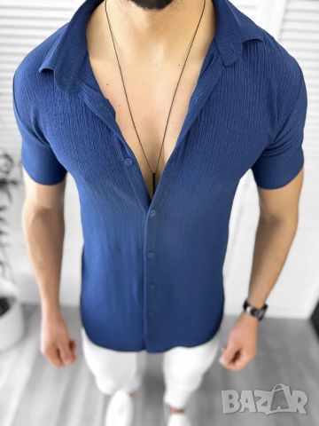 Мъжка риза с къс ръкав Пиер модел 2024, снимка 2 - Ризи - 45266190