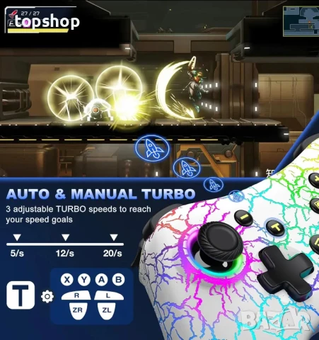 НОВ джойстик Gammeefy Switch Controller, Wireless Switch Pro Controller за Nintendo Switch/Lite/OLED, снимка 7 - Джойстици и геймпадове - 50503823