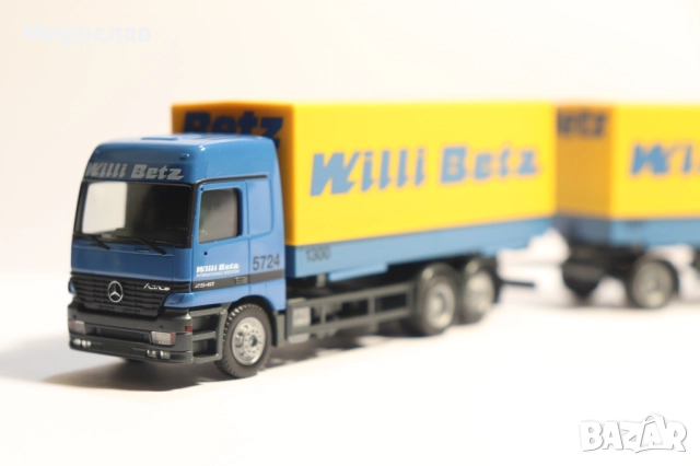HERPA H0 1/87 MERCEDES BENZ ACTROS WILLI BETZ КАМИОН МОДЕЛ, снимка 4 - Колекции - 51745986