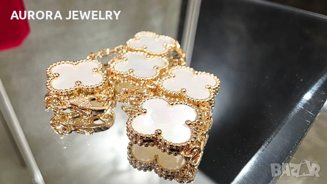 Van Cleef & Arpels VCA 5 Motifs Rose Gold Mother of Pearl Vintage Alhambra Дамска Гривна, снимка 3 - Гривни - 54013294