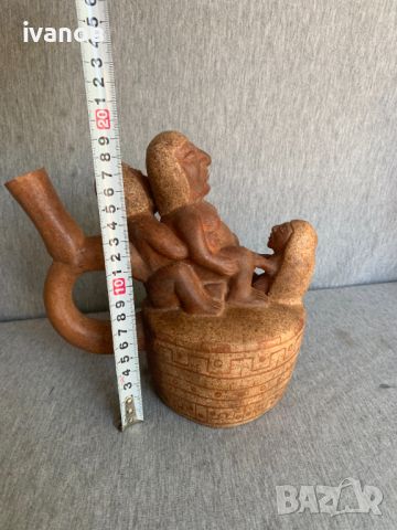 Moche Peruvian Huaco еротична керамика, снимка 8 - Статуетки - 46436994