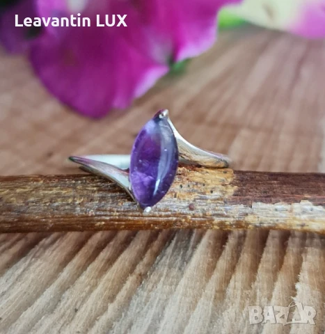 💜Пръстен „Виолетова хармония“ – Сребро 925 и Аметист - 5858, снимка 4 - Пръстени - 50518035