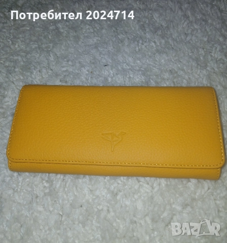 НОВО! Луксозно портмоне Garbalia естествена кожа цвят горчица, снимка 2 - Портфейли, портмонета - 52496392