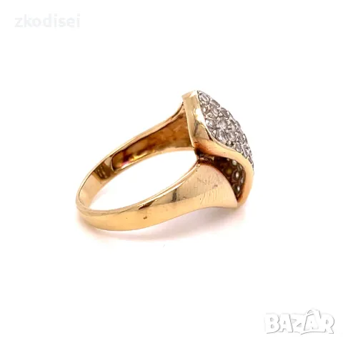 Златен дамски пръстен 3,80гр. размер:51 14кр. проба:585 модел:31741-5, снимка 3 - Пръстени - 50254073