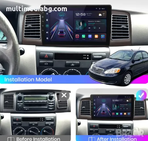 Мултимедия Android за Toyota Corolla 2000-2004, снимка 3 - Аксесоари и консумативи - 49859323