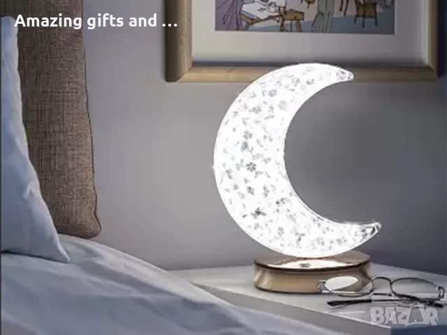 Настолна кристална нощна лампа moon crystal led rgb usb,5цвята на светлината, снимка 11 - Настолни лампи - 45655004