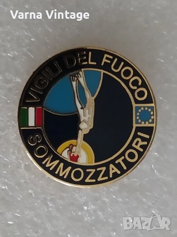 Значка на пожарникари-водолази "Vigili del Fuoco Sommozzatori" Италия.