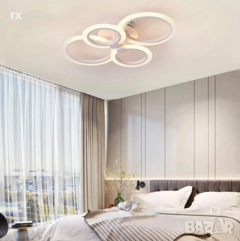 Лампа за таван кръг 60см 56w LED, дистанционно с топла- бяла светлина, снимка 8 - Лед осветление - 52925411