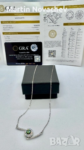 Сребърно колие с мойсанит (Диамант) 0.5 карата, снимка 5 - Колиета, медальони, синджири - 53612439
