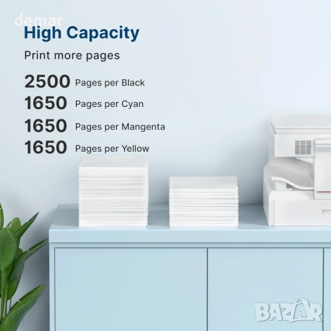 937e 937XL Мастилени касети, с чипове, за HP Officejet Pro (4 броя, CMYK), снимка 3 - Консумативи за принтери - 53835780