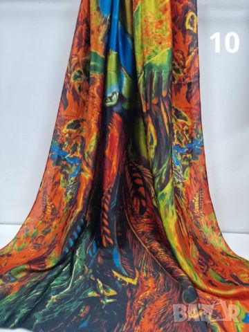 Дамски красив сатенен шал 1.80х0.90см, снимка 5 - Шалове - 46411702