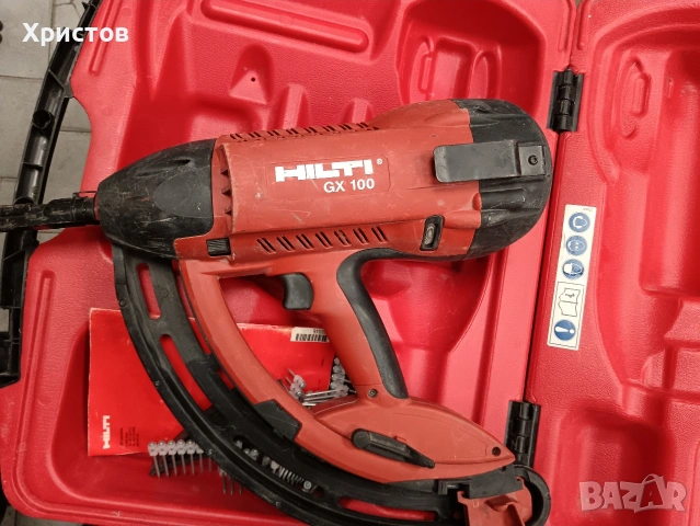 Газов пистолет за директен монтаж Hilti GX 100. , снимка 2 - Куфари с инструменти - 53642890