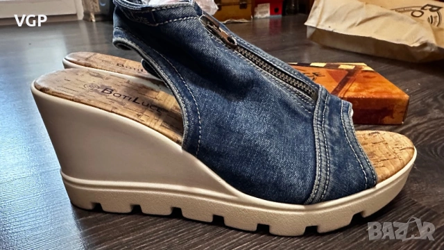 Дамски дънкови сандали, снимка 2 - Сандали - 53897184