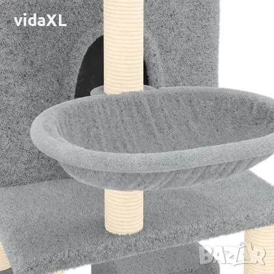 vidaXL Котешко дърво със сизалени стълбове, светлосиво, 180 см（SKU:171601）, снимка 5 - За котки - 48979560