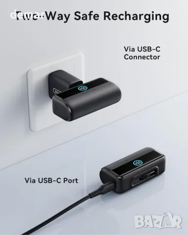 Външна батерия, малка, INIU, 5500 mAh Power Bank с вграден USB-C конектор, 22,5 W PD, снимка 6 - Външни батерии - 49527228