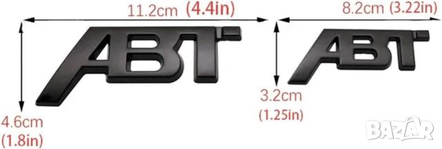 Емблема лого ABT AUDI АБТ sport хром или черен гланц различни размери, снимка 3 - Аксесоари и консумативи - 45236899