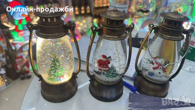 Ретро LED коледен фенер с падащ сняг , снимка 5 - Коледни подаръци - 52243356