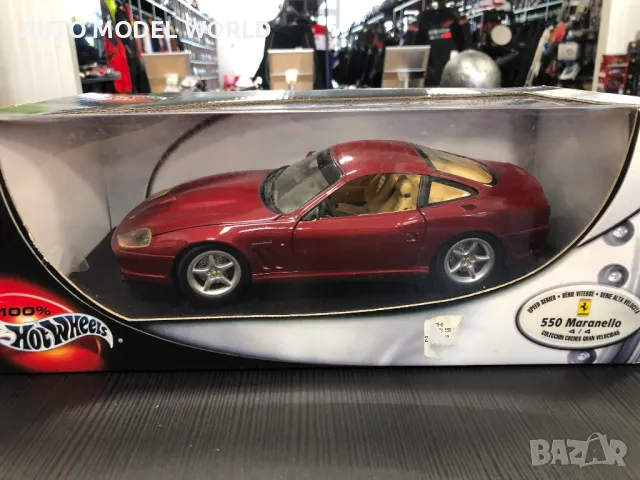 Метална колекционерска количка HOT WHEELS FERRARI 550 MARANELLO 1:18, снимка 8 - Колекции - 47123294