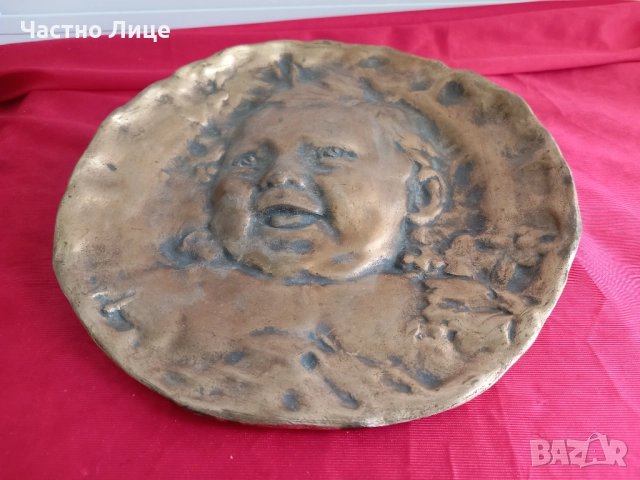 Emile Derre Авторско Бронзово Пано Момченце 19Век, снимка 3 - Антикварни и старинни предмети - 52271265