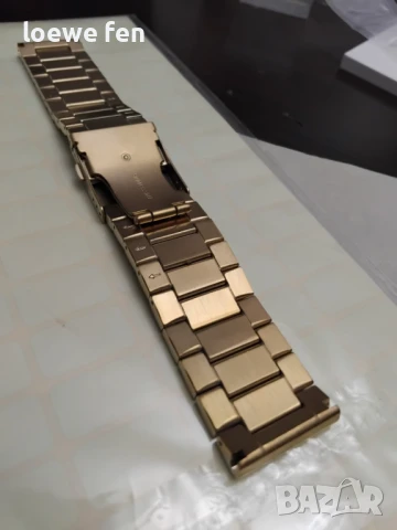 Верижка за часовник масивна плътна неръждаема стомана златиста златна позлатена gold!, снимка 9 - Каишки за часовници - 50741780