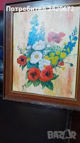 авторска картина "цветя", снимка 4 - Декорация за дома - 52082934