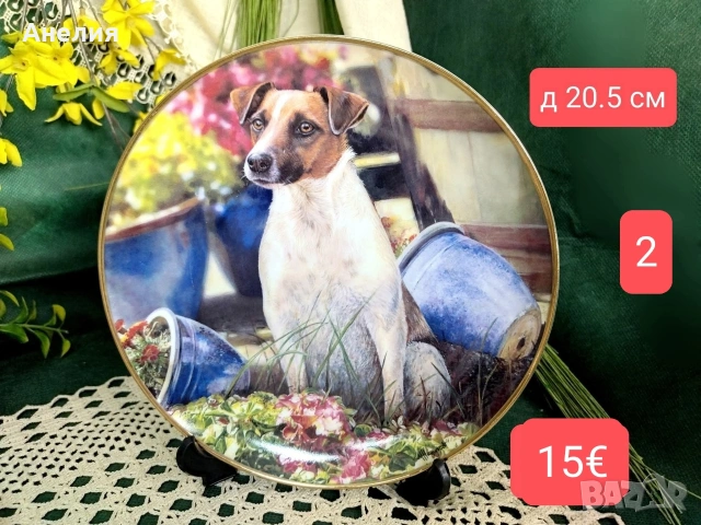 Чинии за стена Джак Ръсел , снимка 3 - Декорация за дома - 54254842