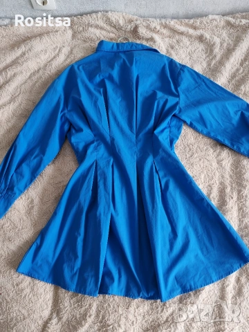 Синя разкроена рокля, снимка 5 - Рокли - 54014979
