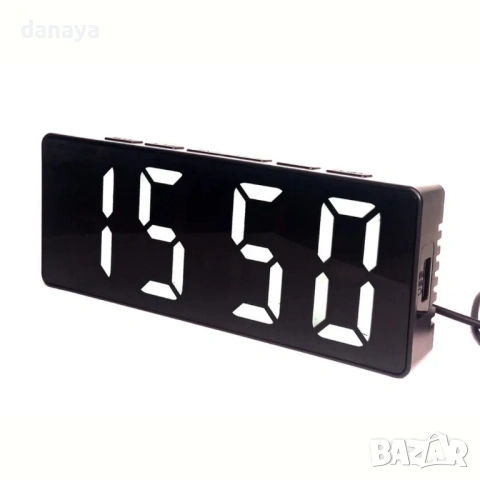 6441 LED дигитален настолен часовник с голям дисплей и температура, снимка 4 - Стенни часовници - 53654808