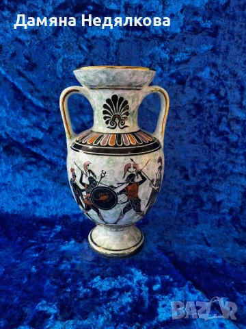 ръчно рисувана гръцка ваза 23см. 