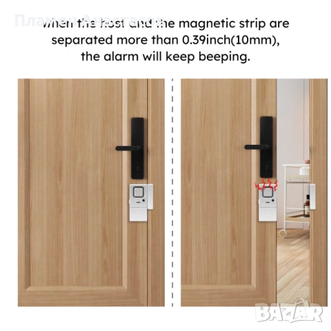 Комплект 4 бр. 2-в-1 аларма и звънец за врати и прозорци – с регулируема сила на звука, снимка 6 - Друга електроника - 53272021