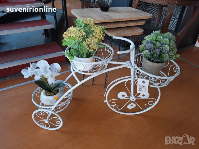 метален цветарник колело, снимка 8 - Градински мебели, декорация  - 50410667