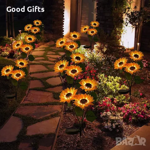 Градинска Соларна лампа Слънчоглед, снимка 5 - Соларни лампи - 50240043