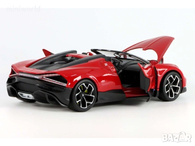 Bugatti W16 Mistral Cabriolet - мащаб 1:24 на Welly моделът е нов в кутия, снимка 4 - Колекции - 54279855