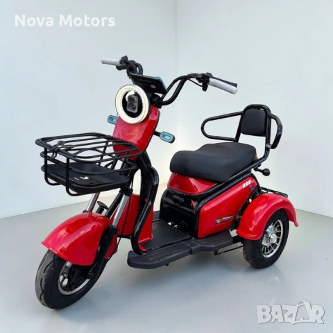 Двуместна Електрическа Триколка PUDDING 1800 - ЧЕРВЕНА