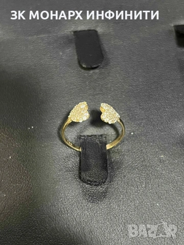 Златен пръстен с камъни , снимка 2 - Пръстени - 53252866