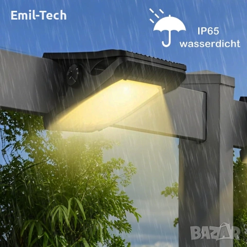 2бр. Соларни LED лампи с датчик за движение 1500mAh | Без кабели | 3 режима, снимка 6 - Соларни лампи - 54081684