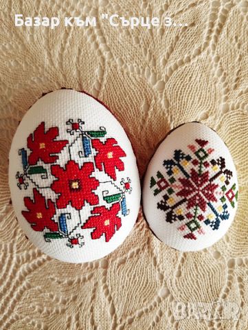 Яйца с бродерии, шевици, Великден, снимка 1 - Декорация за дома - 45088338