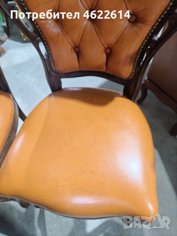 РАЗТЕГАТЕЛНА МАСА С ШЕСТ СТОЛА БАРОКОВ СТИЛ , снимка 4 - Антикварни и старинни предмети - 52651483