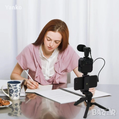 video making kit - статив идеален за всякакво видео заснемане за видео заснемане с микрофон, лед про, снимка 4 - Селфи стикове, аксесоари - 54090507